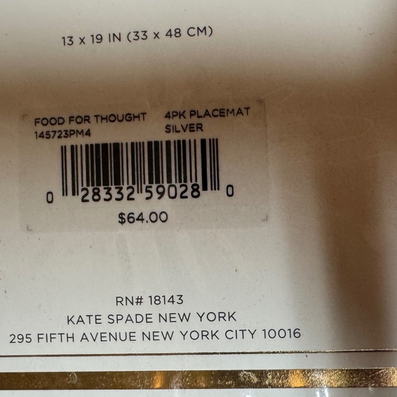 Kate Spade Spike the Punch Placemats-Set of 4- -NWT - Picture 4 of 7